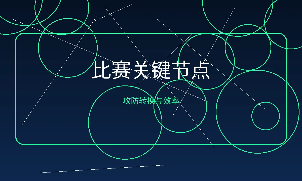 比赛关键节点图示，展示攻防转换与效率变化